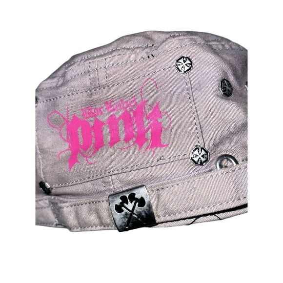 Nice Black Label Pink Brass khaki pink and Black Twill Military Cap Y2K adjustab main image 5